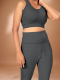 Deep Pocket Co-ord Dark Grey Tight Legging For Women