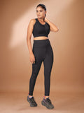 Deep Pocket Co-ord Black Tight Legging For Women