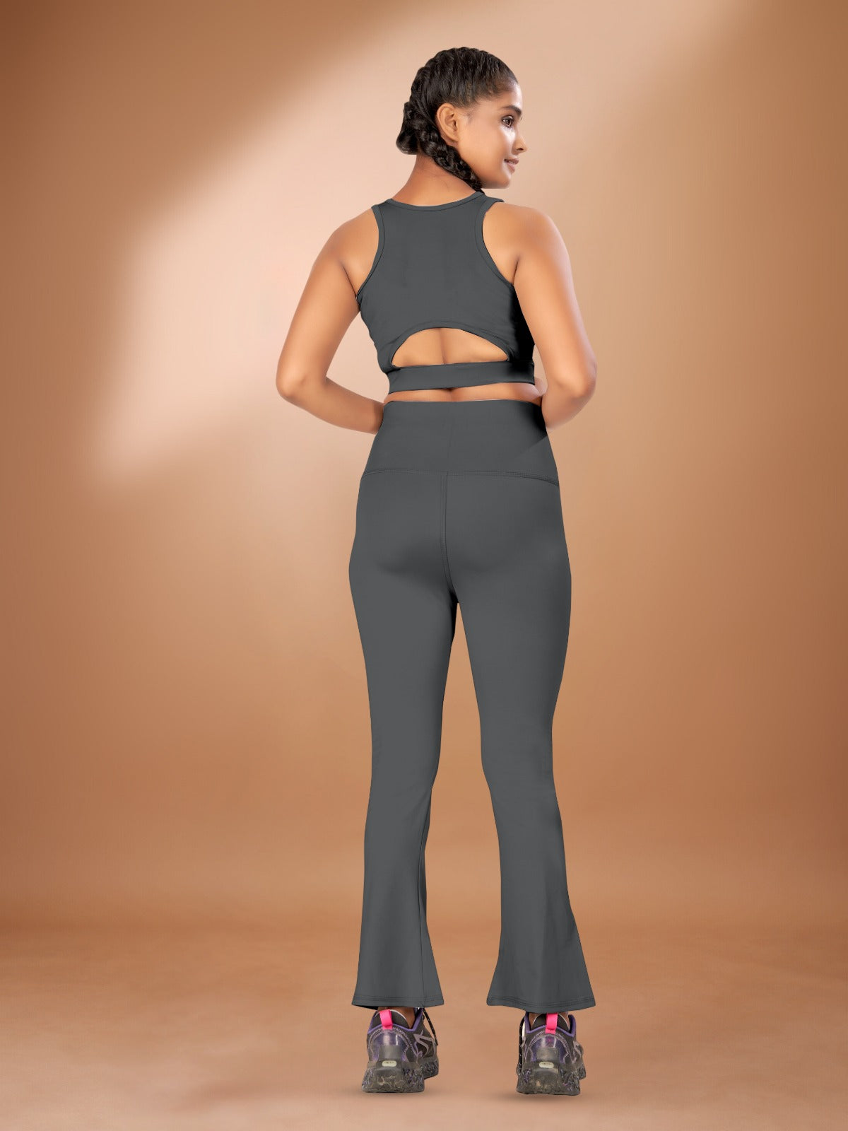 Flare Co-ord Dark Grey Tight Legging For Women