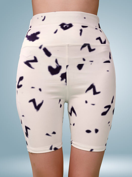 New Print Rustom White Tight Short For Women