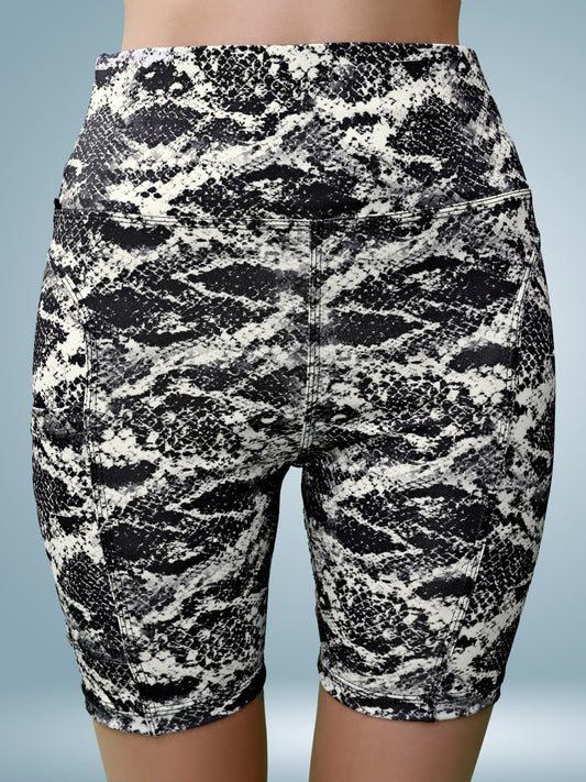 New Print Black Horse Tight Short For Women