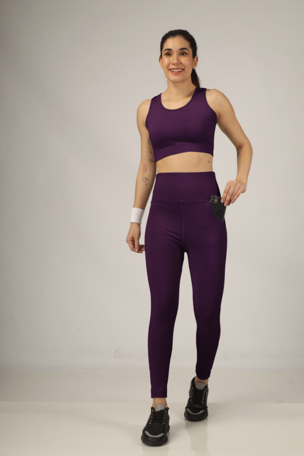 PowerFit Matching sports bra and high-waist leggings For Women With D-Pocket