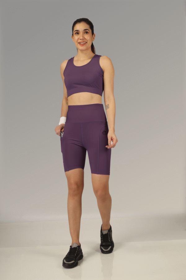 Fit Sundari Matching sports bra and high-waist Short For Women With Side Pocket