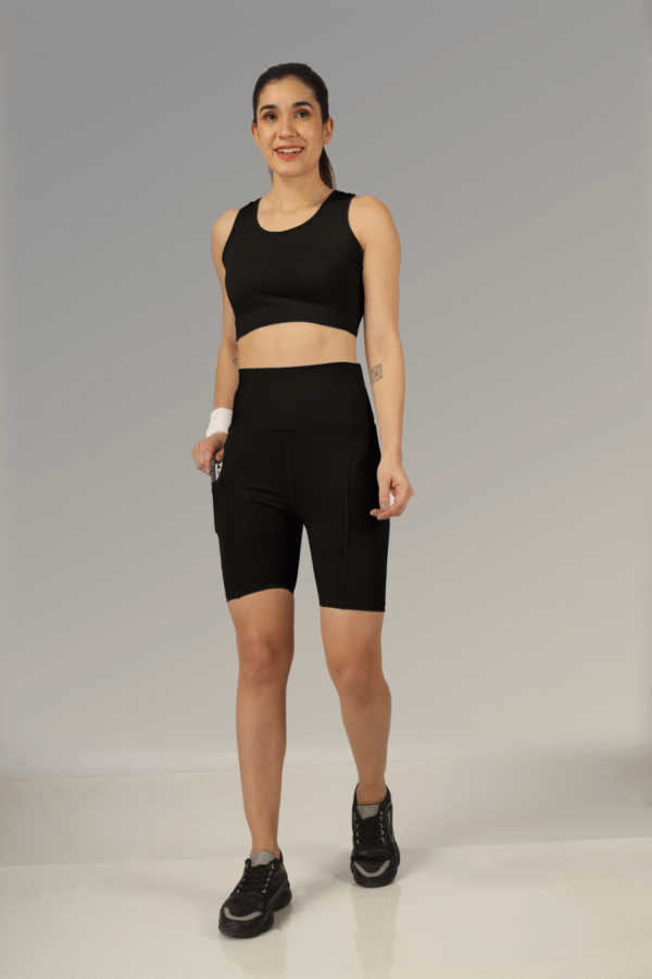 Fit Sundari Matching sports bra and high-waist Short For Women With Side Pocket