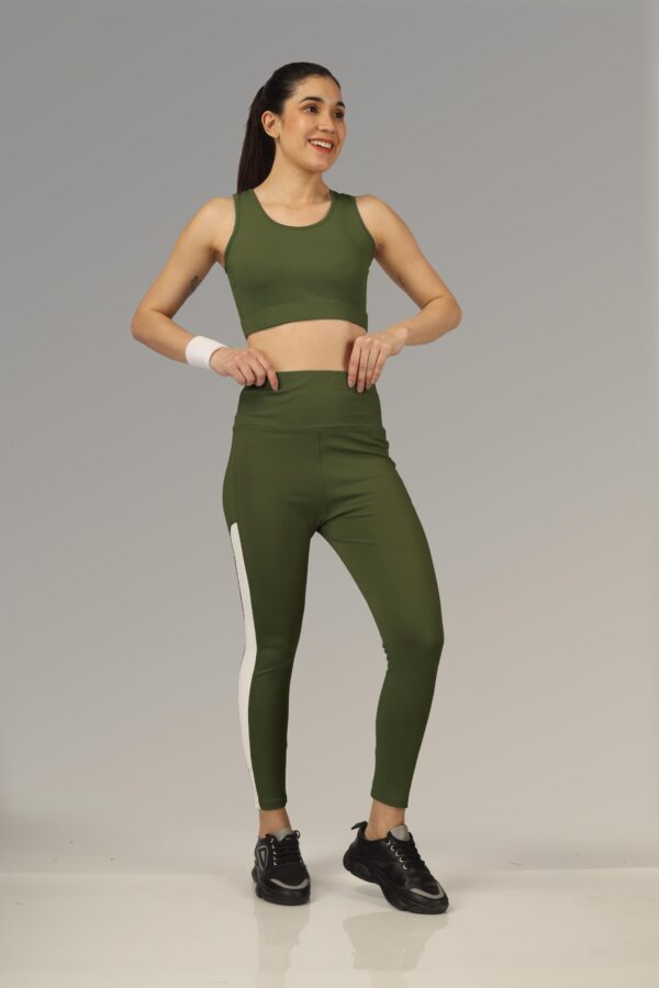 Roop Sundari Matching sports bra and high-waist leggings For Women With Side Pocket