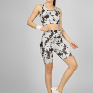 Nakhra Print Matching sports bra and high-waist Short For Women With Side Pocket