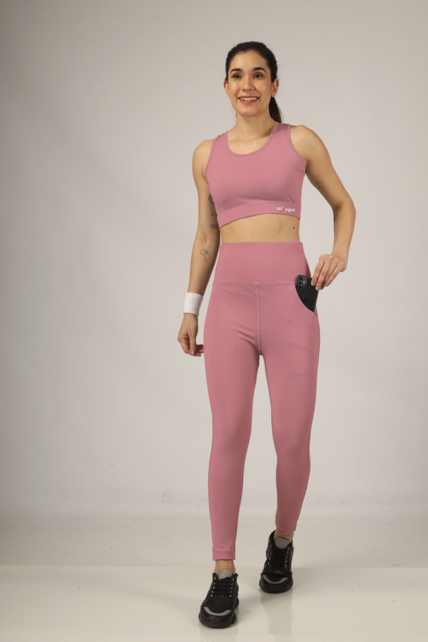PowerFit Matching sports bra and high-waist leggings For Women With D-Pocket