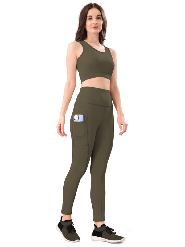 Fit Sundari Matching sports bra and high-waist leggings For Women With Side Pocket
