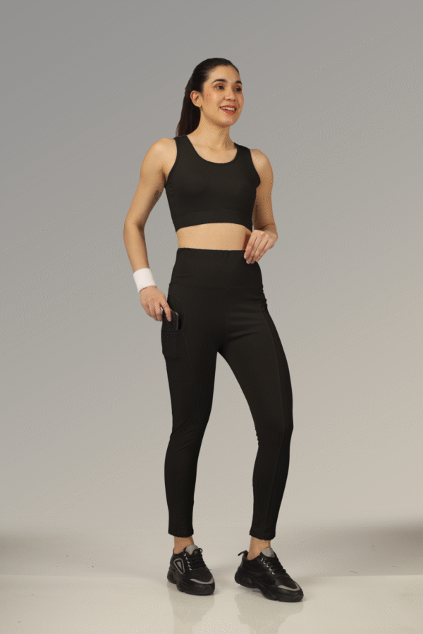 Fit Sundari Matching sports bra and high-waist leggings For Women With Side Pocket
