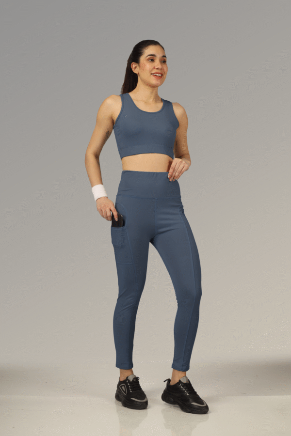 Fit Sundari Matching sports bra and high-waist leggings For Women With Side Pocket