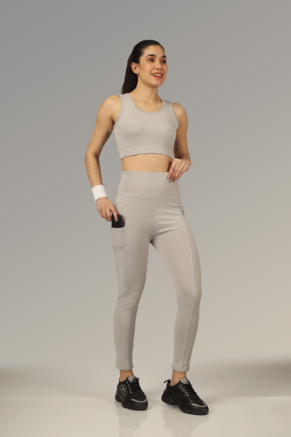 Fit Sundari Matching sports bra and high-waist leggings For Women With Side Pocket