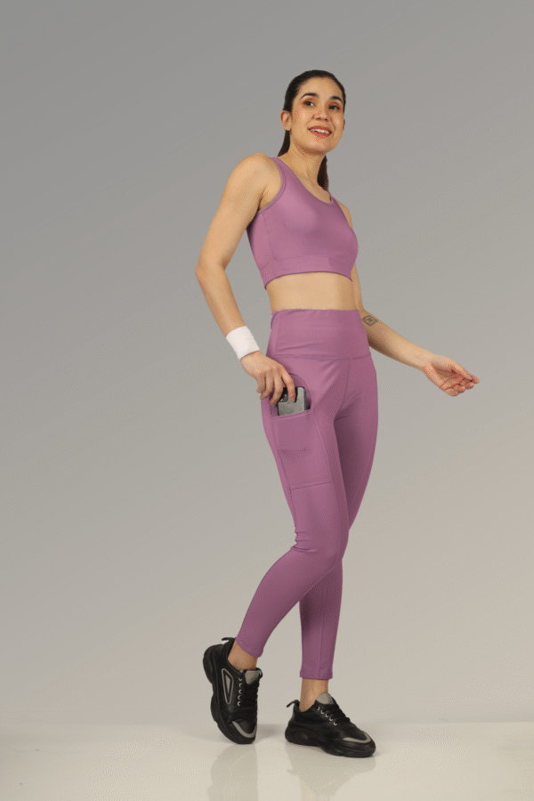 Fit Sundari Matching sports bra and high-waist leggings For Women With Side Pocket