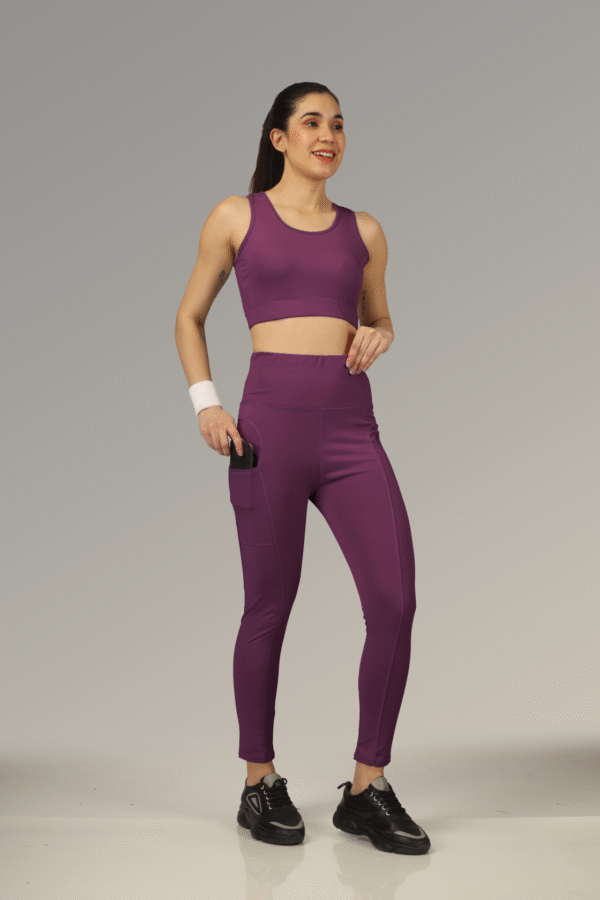 Fit Sundari Matching sports bra and high-waist leggings For Women With Side Pocket